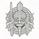 Mayan warrior tattoo design idea