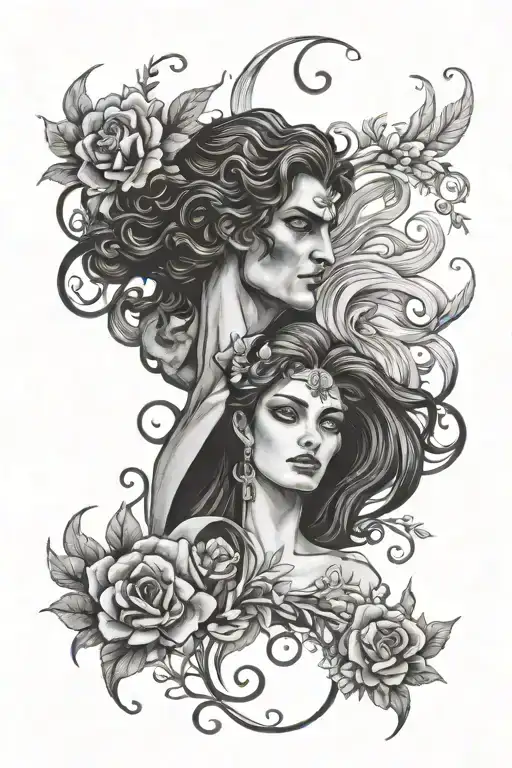hades and Persephone  tattoo design idea