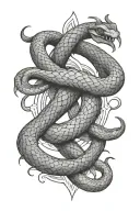 gemini, snake tattoo design idea