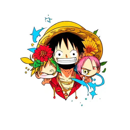 Luffy and Mixed crew tattoo design idea