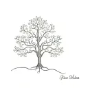 tree plus a first name tattoo design idea