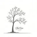 tree plus a first name tattoo design idea