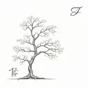 tree plus a first name tattoo design idea