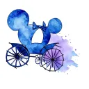 Scroll with Mickey ears, Minnie bow, Mary Poppins umbrella, Cinderella's coach tattoo design idea