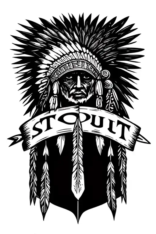 old Indian arrow going through the middle of my last name STOUT tattoo design idea