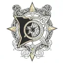 a nova star embedded within a viking shield tattoo design idea