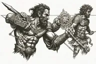 david and goliath tattoo design idea