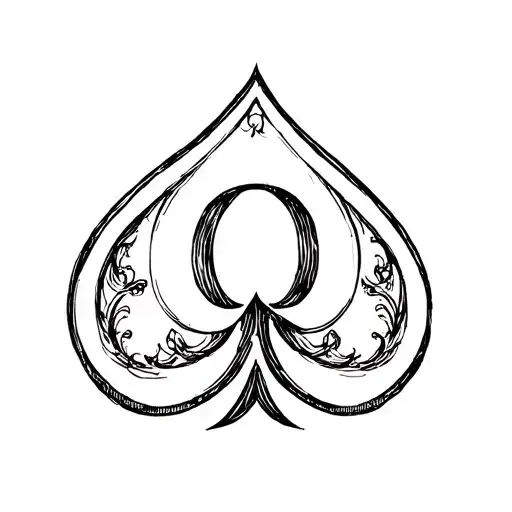 spade with q inside tattoo design idea