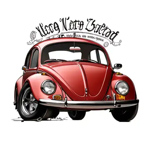 Volkswagen beetle tattoo design idea