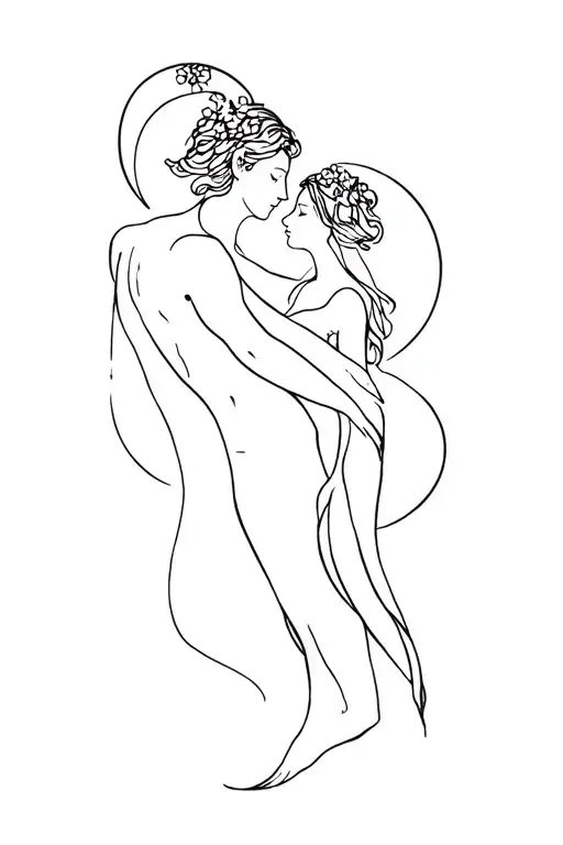 orpheus and eurydice  tattoo design idea
