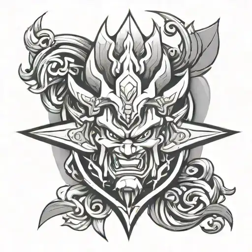 saiyan royal crest tattoo design idea