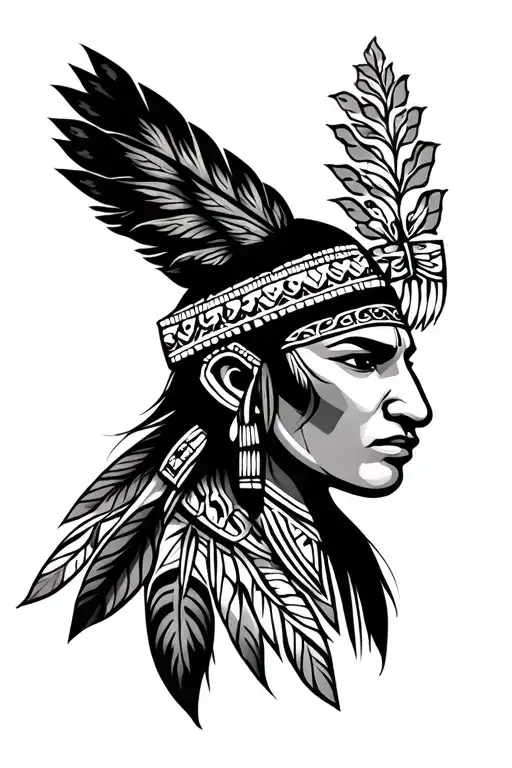 Cherokee tribal sleeve tattoo design idea