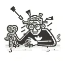 education teacher Keith Haring character forming tattoo design idea