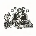 education teacher Keith Haring character forming tattoo design idea