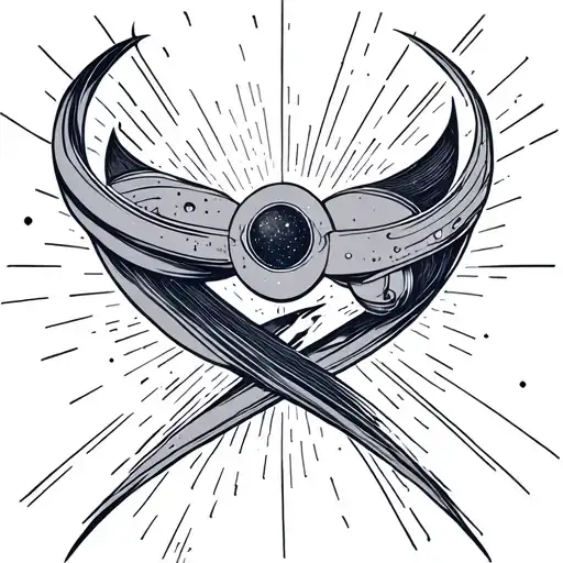 infinity and beyond galaxy fine line  tattoo design idea