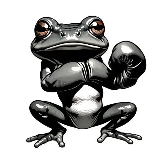 frog boxing tattoo design idea
