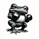 frog boxing tattoo design idea