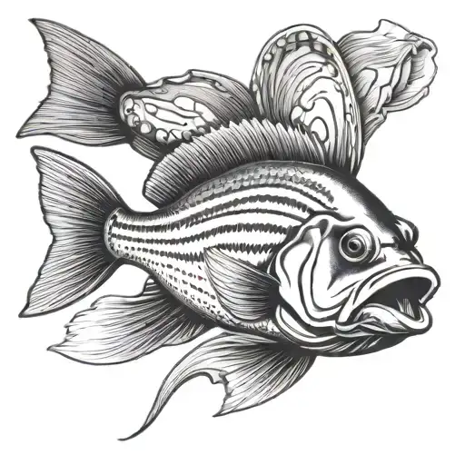 largemouth bass fish tattoo design idea
