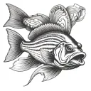 largemouth bass fish tattoo design idea