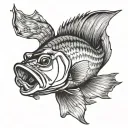 largemouth bass fish tattoo design idea
