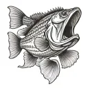 largemouth bass fish tattoo design idea