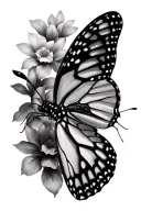 hyper realistic monarch butterfly tattoo design idea