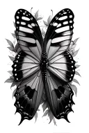 hyper realistic monarch butterfly tattoo design idea