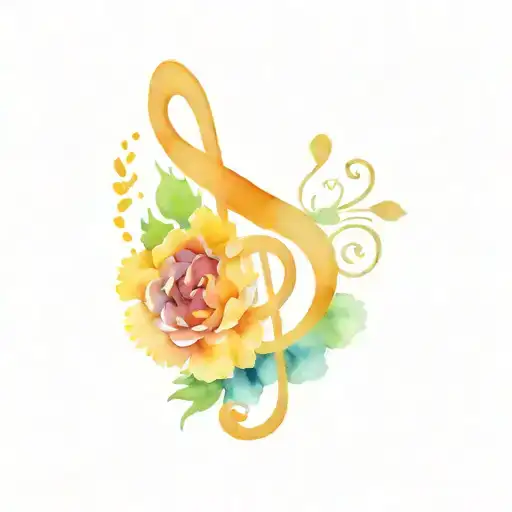 music note, December birth flower tattoo design idea