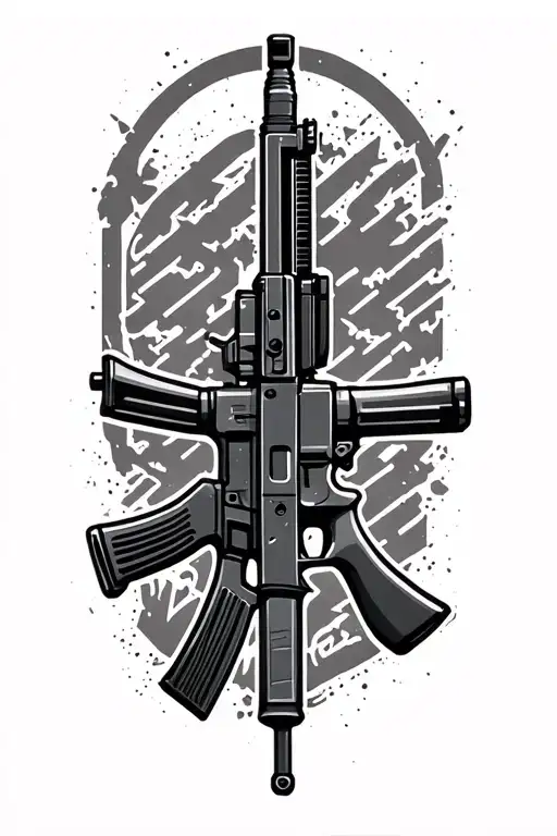 Ar15 sbr with suppressor tattoo design idea