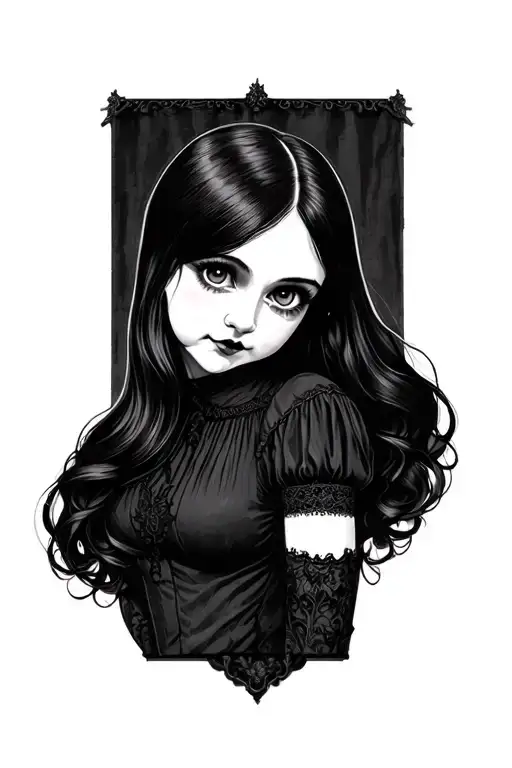 Wednesday Addams tattoo design idea