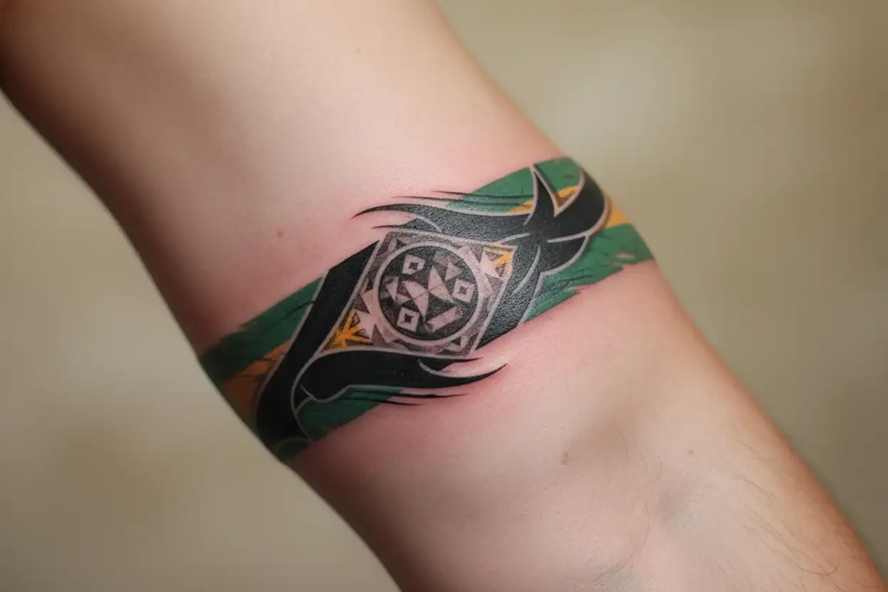 brazil carnaval flag music note intertwined tattoo design idea