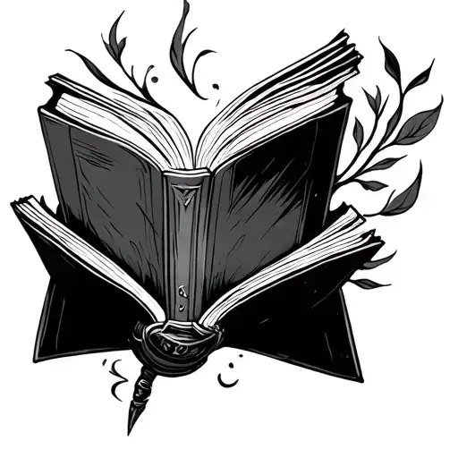 past life, reader, author, chest, black and white tattoo design idea