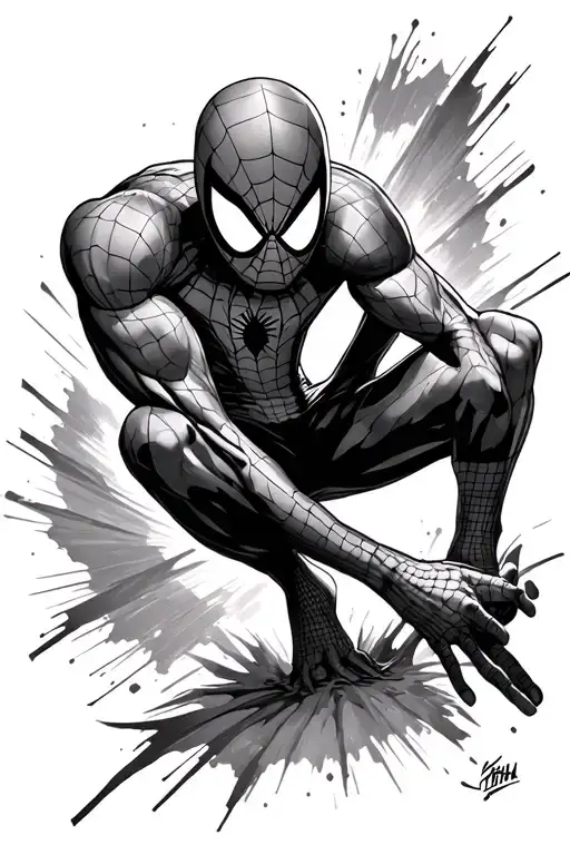 spiderman peter parker tattoo design idea