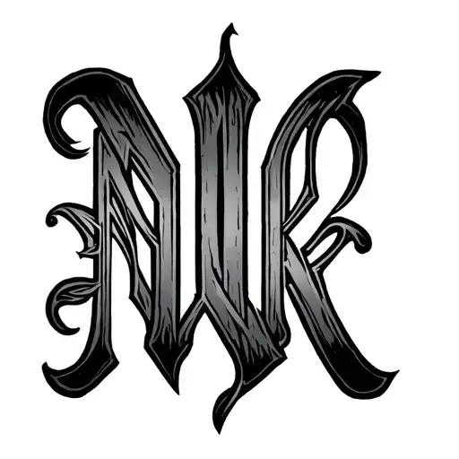 The letters NWK in old english font tattoo tattoo design idea