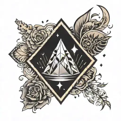 shine on your crazy diamond shape tattoo design idea