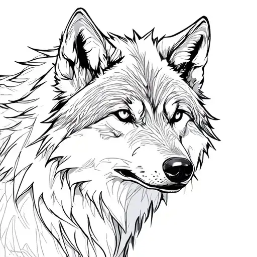 Snow wolf tattoo design idea