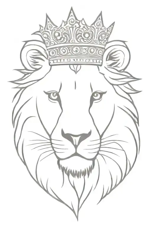 lion wearing a crown tattoo design idea