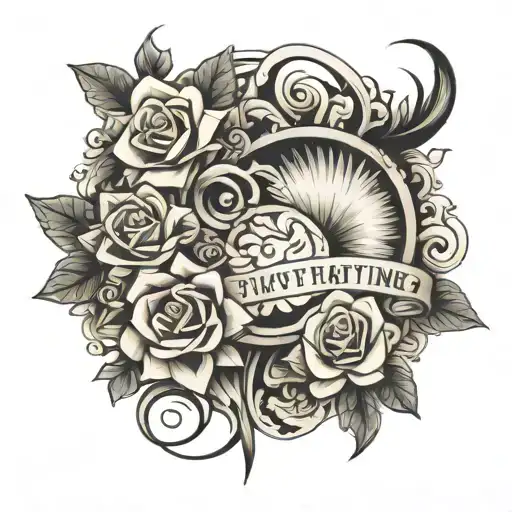 TRIBUTE TO FAMILY OVER EVERYTHING VERTICAL tattoo design idea