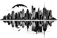 Denver city skyline tattoo design idea