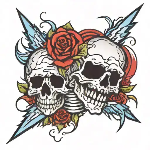grateful dead lightning bolts tattoo design idea