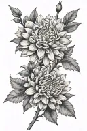 aster flower with stem tattoo design idea