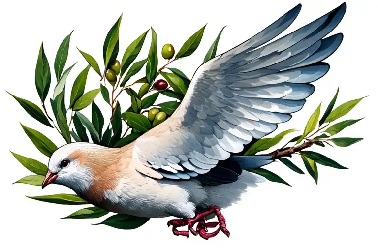 dove carrying an olive branch tattoo design idea