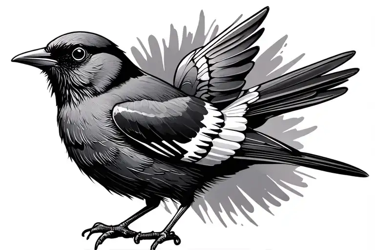 a starling bird, a tribute to my late grandfather who loved gaa football tattoo design idea