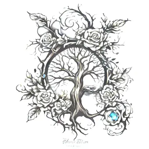 trying to reunite the broken family tree tattoo design idea