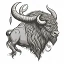 bison viking head sleeve tattoo design featuring tattoo design idea