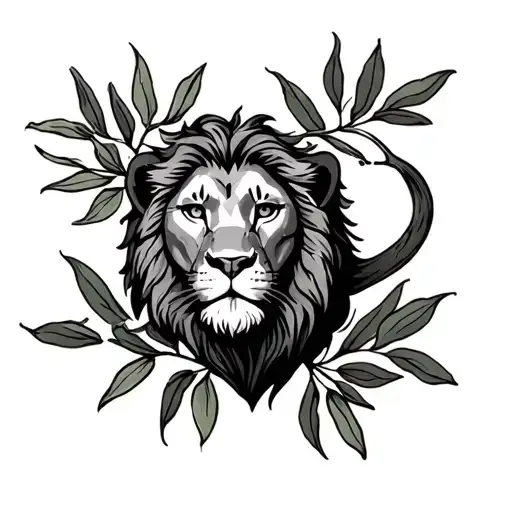 Olive branch, something to do with Ezra and a lion tattoo design idea