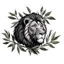 Olive branch, something to do with Ezra and a lion tattoo design idea
