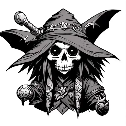 skull kid the legend of zelda tattoo design idea