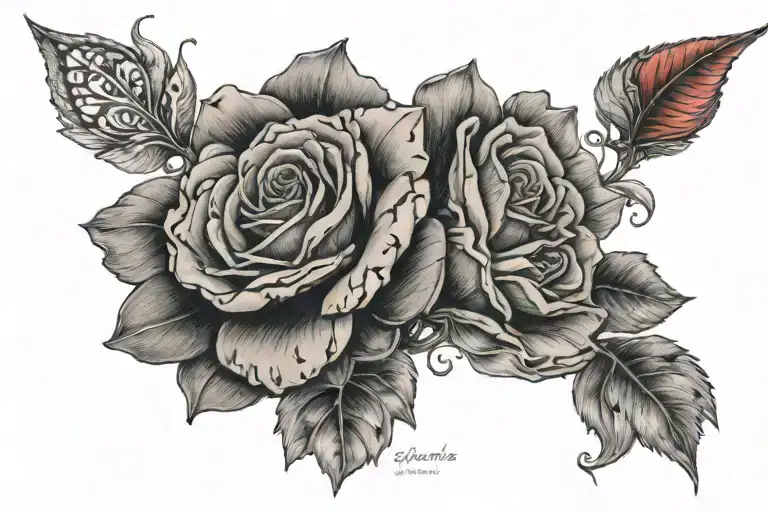 "Alexandra" using black and red tattoo design idea