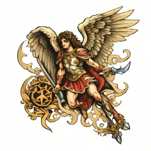 st michael archangel tattoo design idea